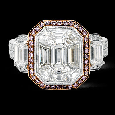 Engagement Ring in 18k Gold with Diamonds