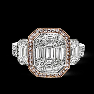 Engagement Ring in 18k Gold with Diamonds