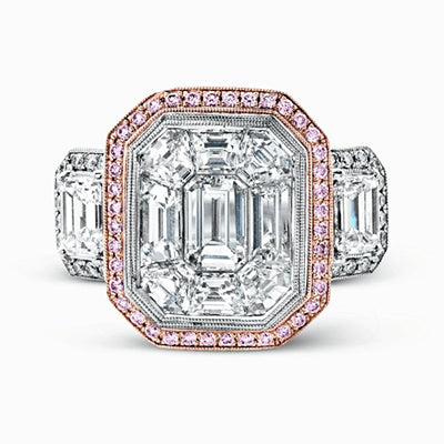 Engagement Ring in 18k Gold with Diamonds