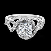 Engagement Ring in 18k Gold with Diamonds