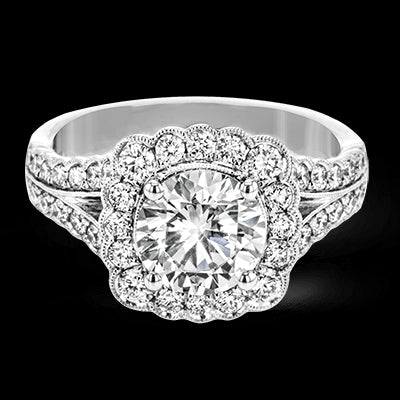 Engagement Ring in 18k Gold with Diamonds