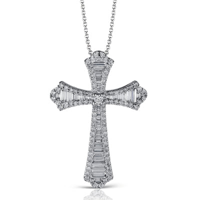 Cross Pendant in 18k Gold with Diamonds
