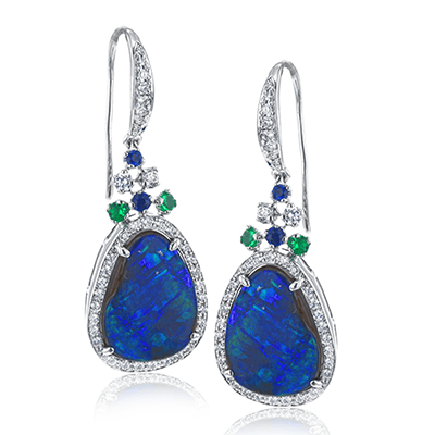 Color Earring in 18k Gold with Diamonds