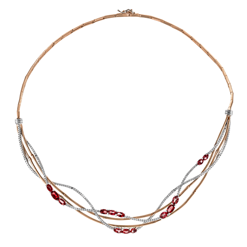 Color Necklace in 18k Gold with Diamonds