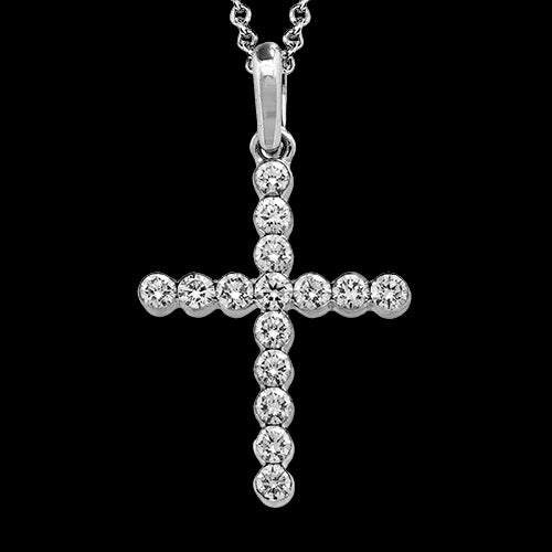 Cross Pendant in 18k Gold with Diamonds