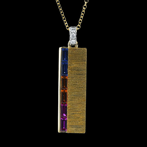 Color Pendant in 18k Gold with Diamonds