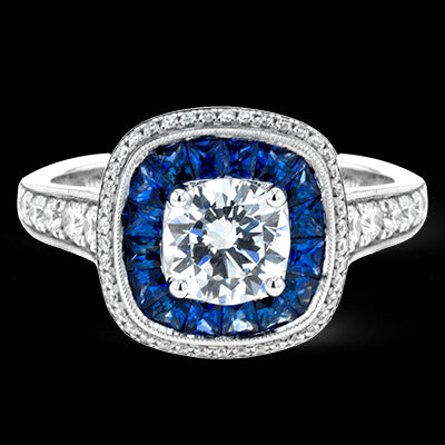 Engagement Ring in 18k Gold with Diamonds