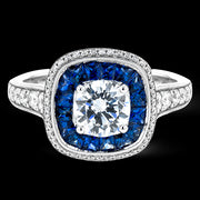 Engagement Ring in 18k Gold with Diamonds