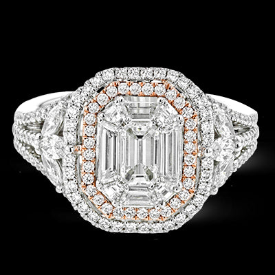 Engagement Ring in 18k Gold with Diamonds