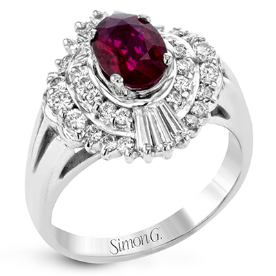 Color Ring in Platinum with Diamonds