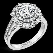 Engagement Ring in 18k Gold with Diamonds