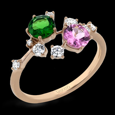 Color Ring in 18k Gold with Diamonds