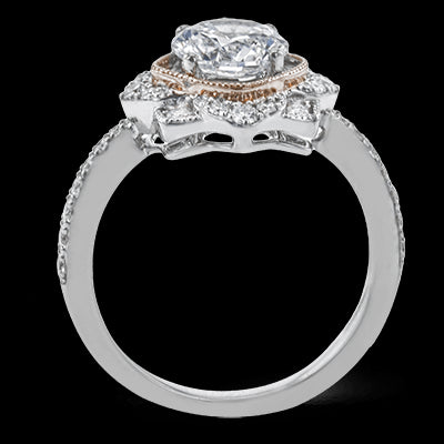 Engagement Ring in 18k Gold with Diamonds