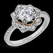 Engagement Ring in 18k Gold with Diamonds