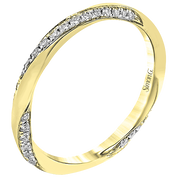 Wedding Band in 18k Gold with Diamonds