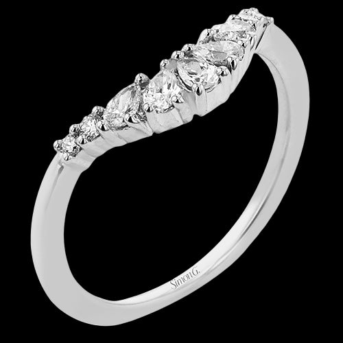 Wedding Band in 18k Gold with Diamonds