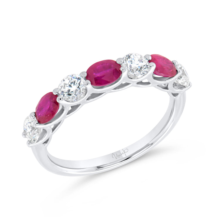 Uneek Precious Collection Seven-Stone Oval Diamond Stackable Ring