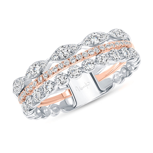 Uneek Lace Collection 3-Row Diamond Fashion Ring
