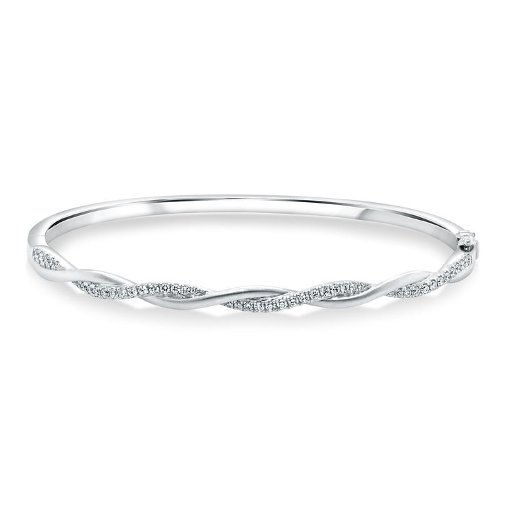 Uneek Stackable Collection Twist Clasp Bangle