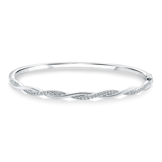Uneek Stackable Collection Twist Clasp Bangle