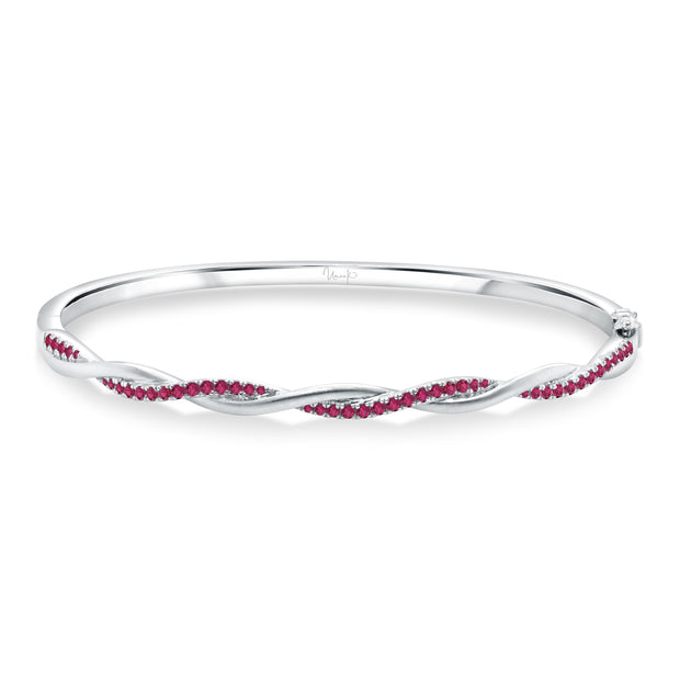 Uneek Stackable Collection Twist Ruby Stackable Bangle