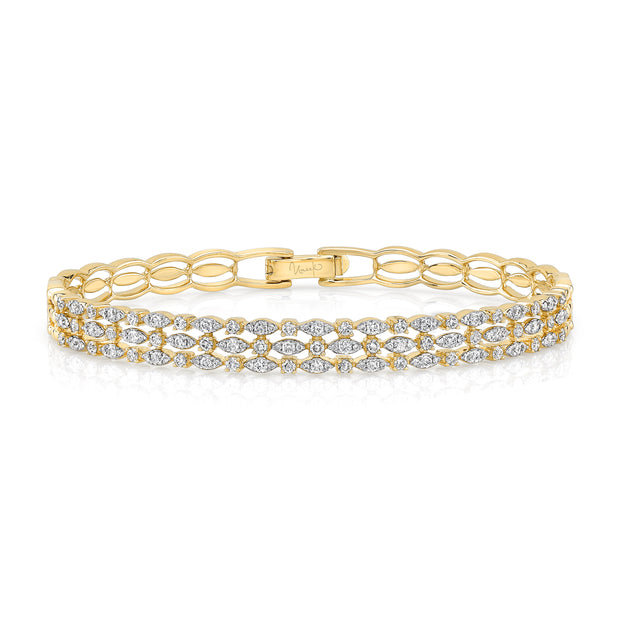 Uneek Lace Collection 3-Row Clasp Bangle
