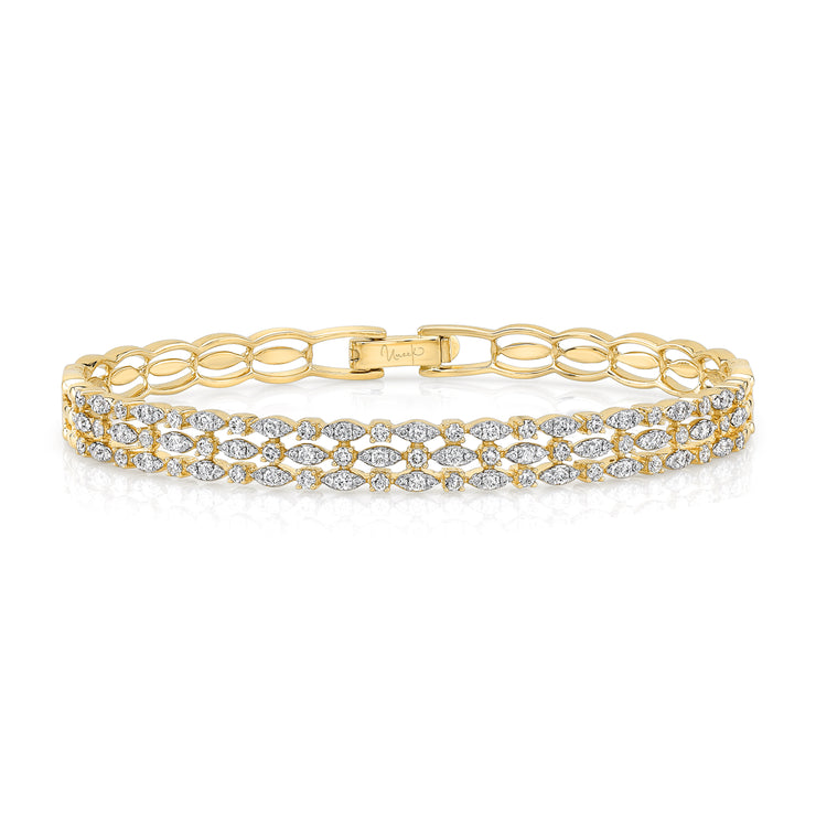 Uneek Lace Collection 3-Row Cuff Bangle