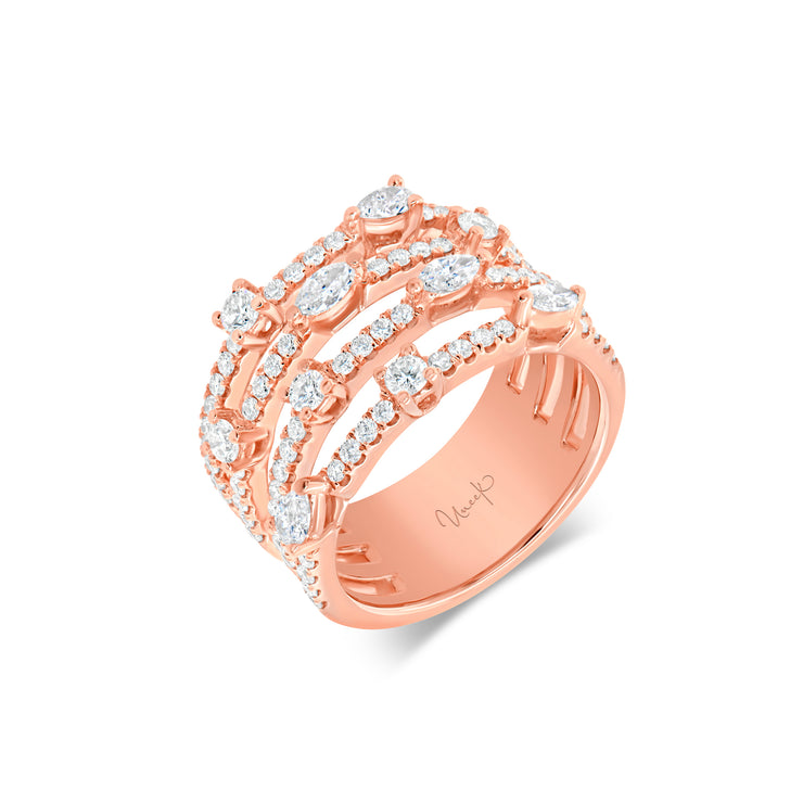 Uneek Lace Collection 4-Row Fashion Ring