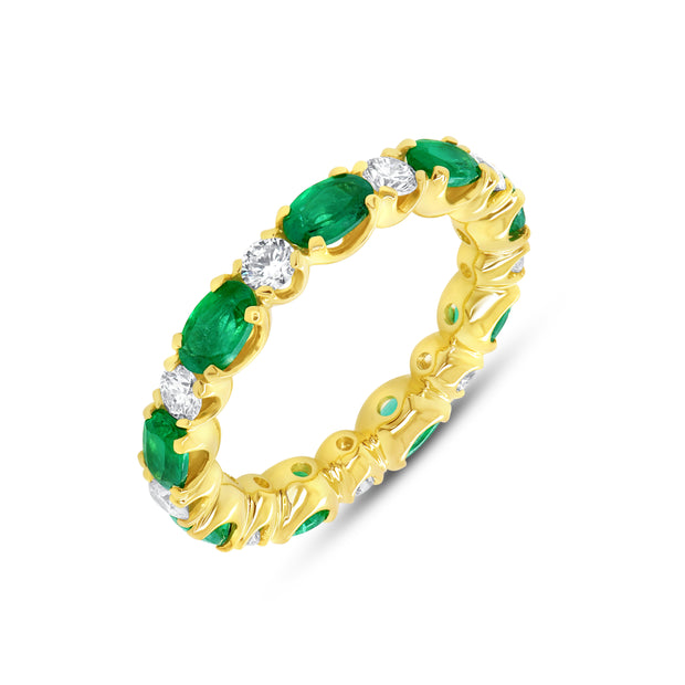 Uneek Precious Collection Eternity Oval Green Diamond Eternity Ring