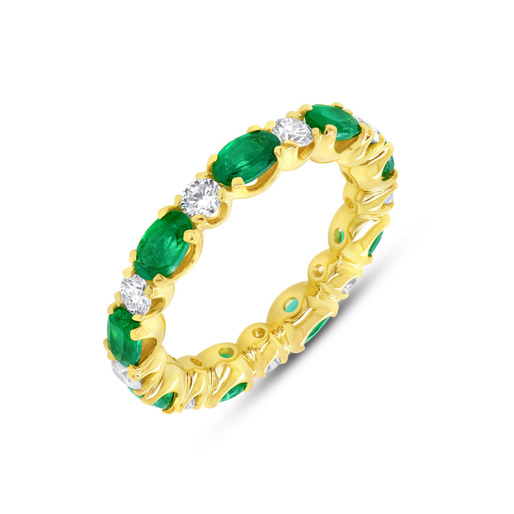 Uneek Precious Collection Eternity Oval Green Diamond Eternity Ring