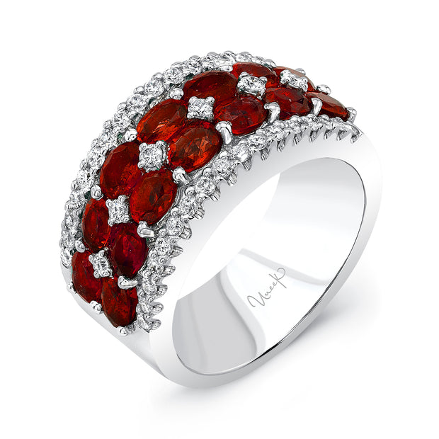 Uneek Precious Collection 4-Row Oval Ruby Anniversary Ring