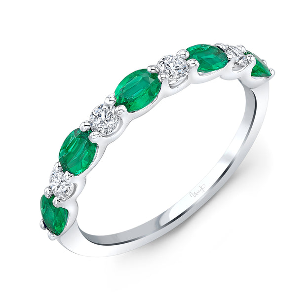 Uneek Precious Collection Round Emerald Stackable Ring