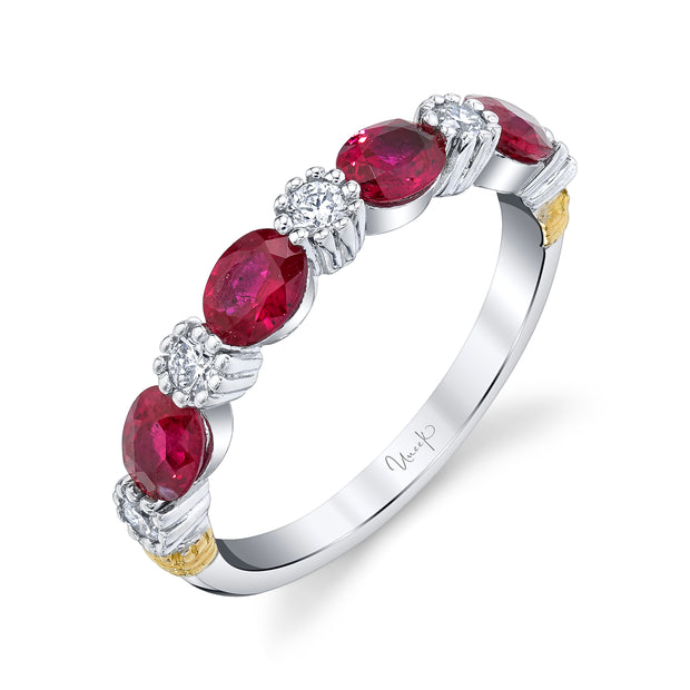 Uneek Precious Collection Round Ruby Stackable Ring