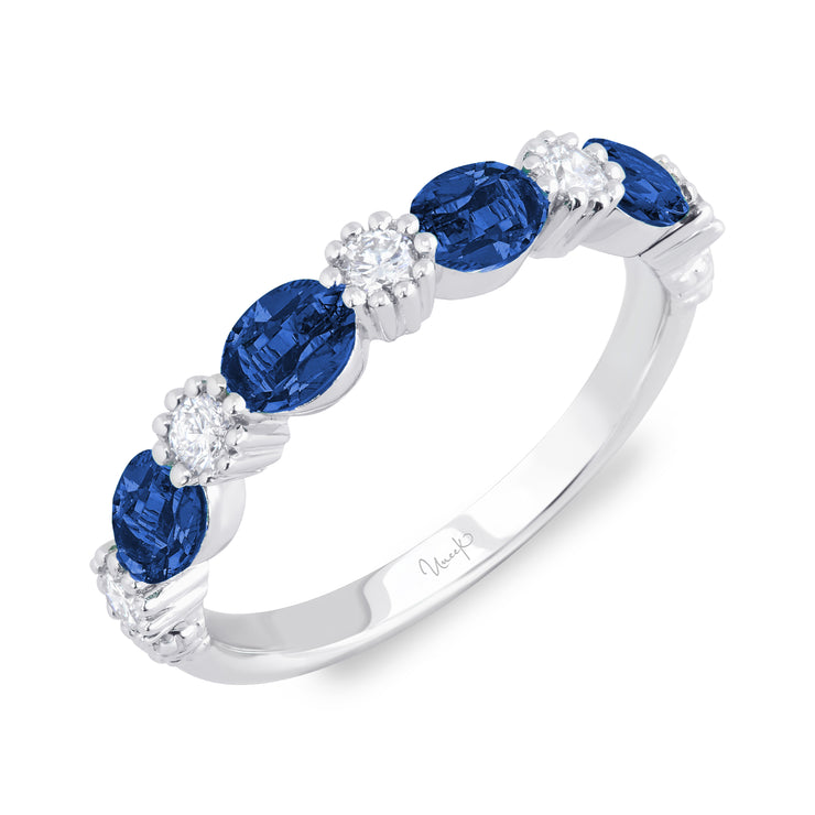 Uneek Precious Collection Round Blue Sapphire Stackable Ring