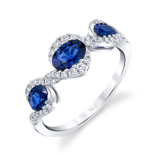 Uneek Precious Collection Oval Blue Sapphire Fashion Ring