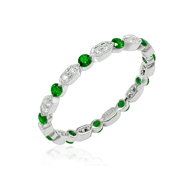 Uneek Precious Collection Round Emerald Eternity Ring