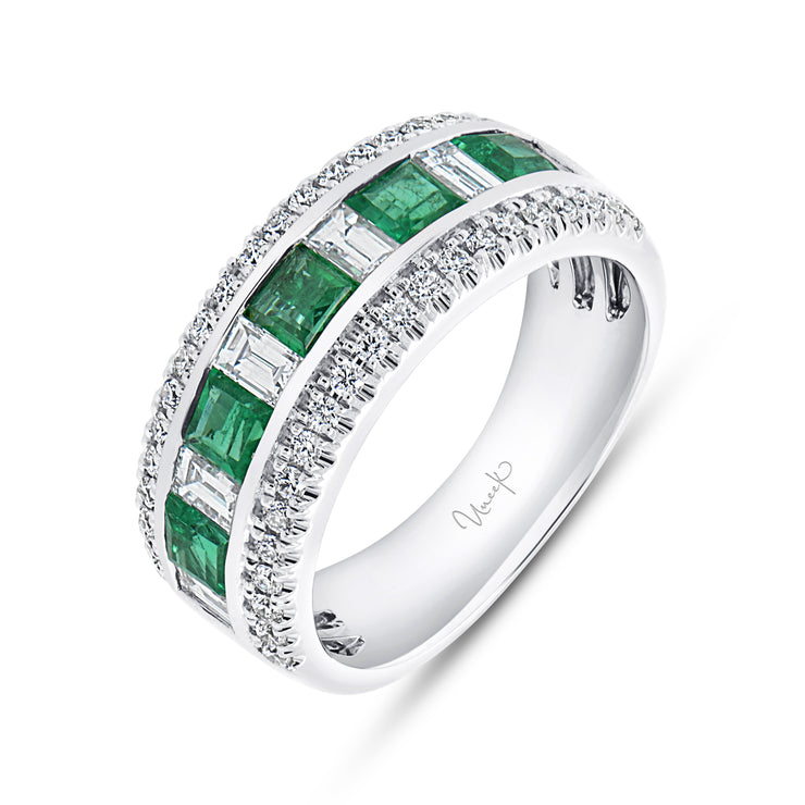 Uneek Precious Collection Princess Cut Emerald Fashion Ring