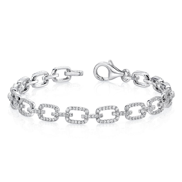 Uneek Pave Chain Link Bracelet with Rectangular Links