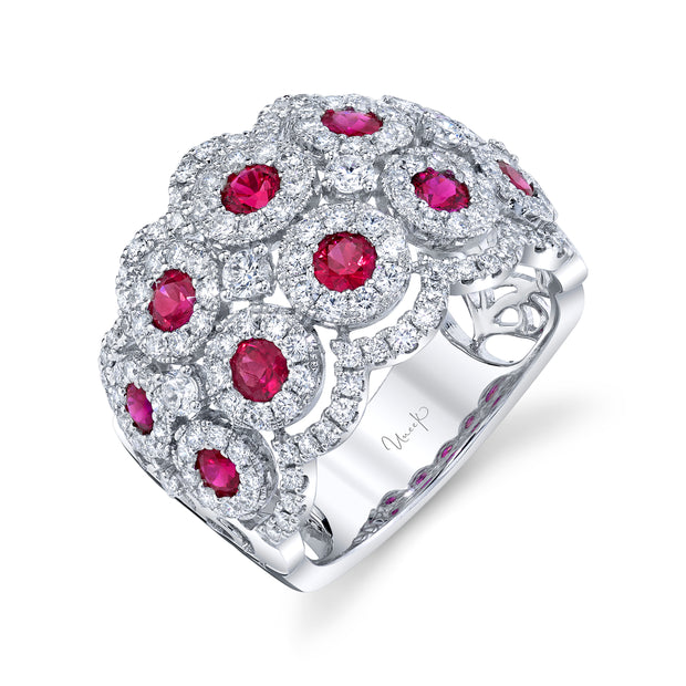 Uneek Precious Collection Round Ruby Fashion Ring