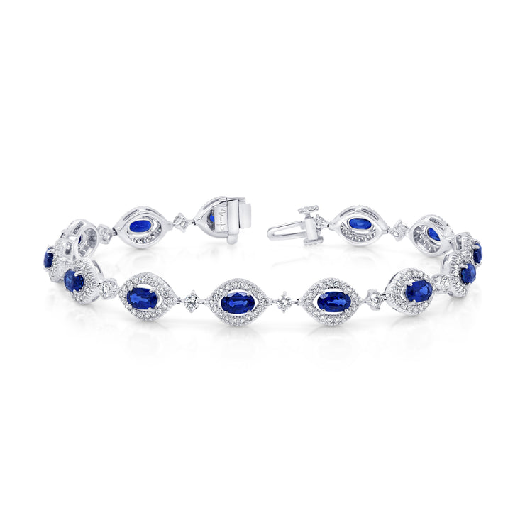 Uneek Precious Collection Oval Shaped Sapphire Fashion Bracelet