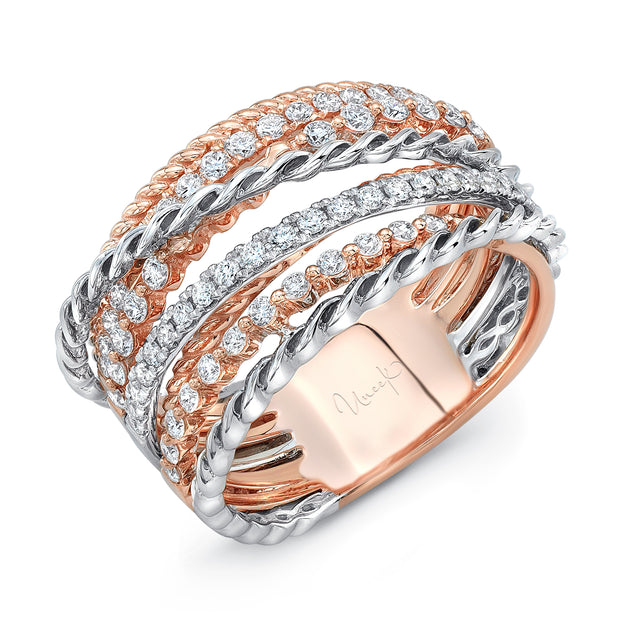 Uneek Lace Collection Multi-Row Diamond Fashion Ring