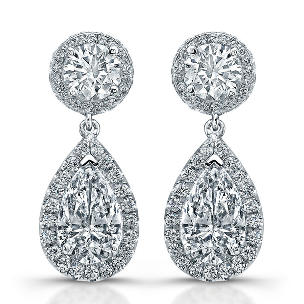 Uneek Signature Collection Halo Drop Earrings