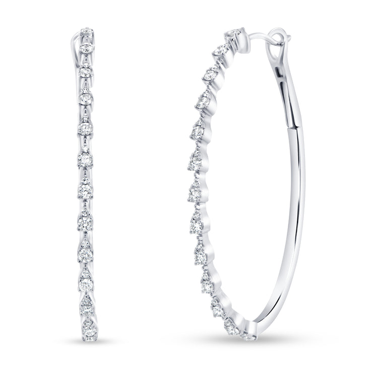 Uneek Chatterley Collection 1-Row Hoop Earrings