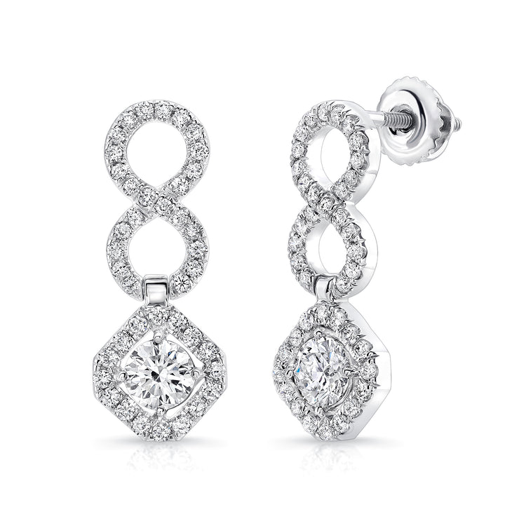 Uneek Halo Dangle Earrings