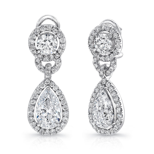 Uneek Signature Collection Halo Drop Earrings