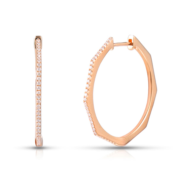 Uneek Gatsby Collection 1-Row Hoop Earrings
