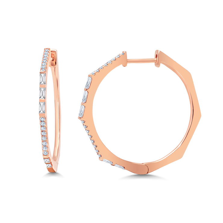 Uneek Gatsby Collection 1-Row Hoop Earrings