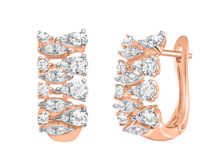 Uneek Sweet-Pea Collection Huggie Earrings
