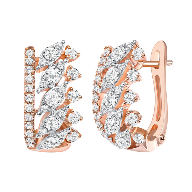 Uneek Sweet-Pea Collection Huggie Earrings