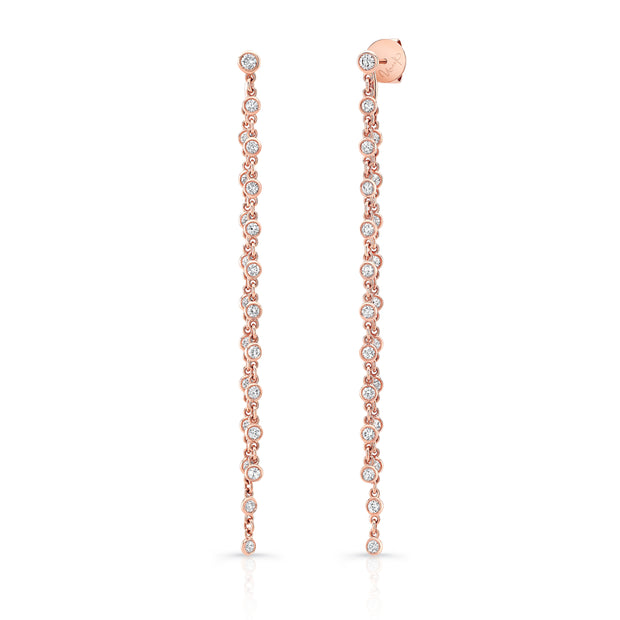 Uneek Cascade Collection Threader-Illusion Diamonds-by-the-Yard Dangle Earrings